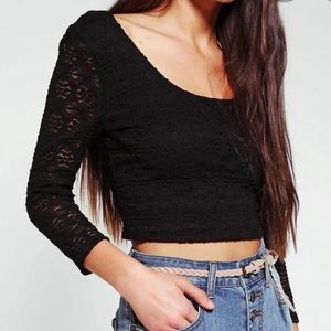 NWOT Urban Outfitters Lace Long Sleeve Crop Top M